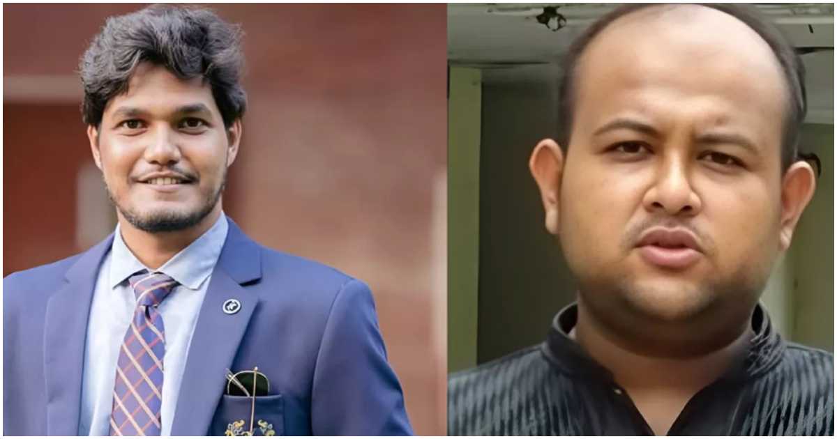 ডাকসু নির্বাচনে ছাত্রদল সমর্থিত ভিপি পদপ্রার্থী আবিদুল ইসলাম খান ও জিএস পদপ্রার্থী শেখ তানভীর বারী হামিম। কোলাজ: ইউএনবি